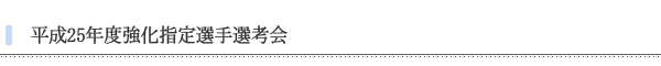 平成２５年度強化指定選手選考会