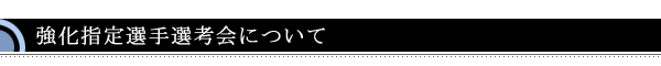平成27年度　強化指定選手選考会について