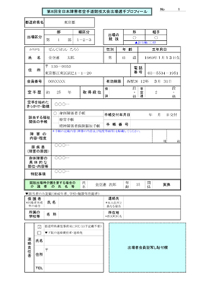 第８回全日本障害者空手道競技大会：出場申込書p4